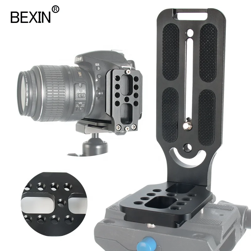 

BEXIN Quick Release L Plate camera bracket holder camera L plate for Nikon Canon Sony Fujifilm camera Photo Studio Accessory, Black