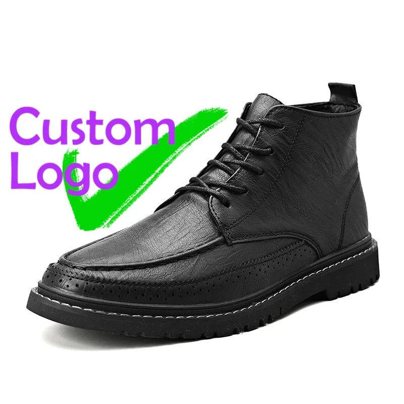 

Autumn Men Leather Shoes Elegantes High Cut Breathable Leather For Shoes Lace-Up Personnalize Casual Leather Shoes Men Sin Marca