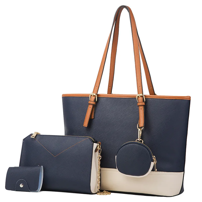 

Popular style women fashion 4 piece set handbag lady hand bags designer PU handbags 4 pcs in 1 set