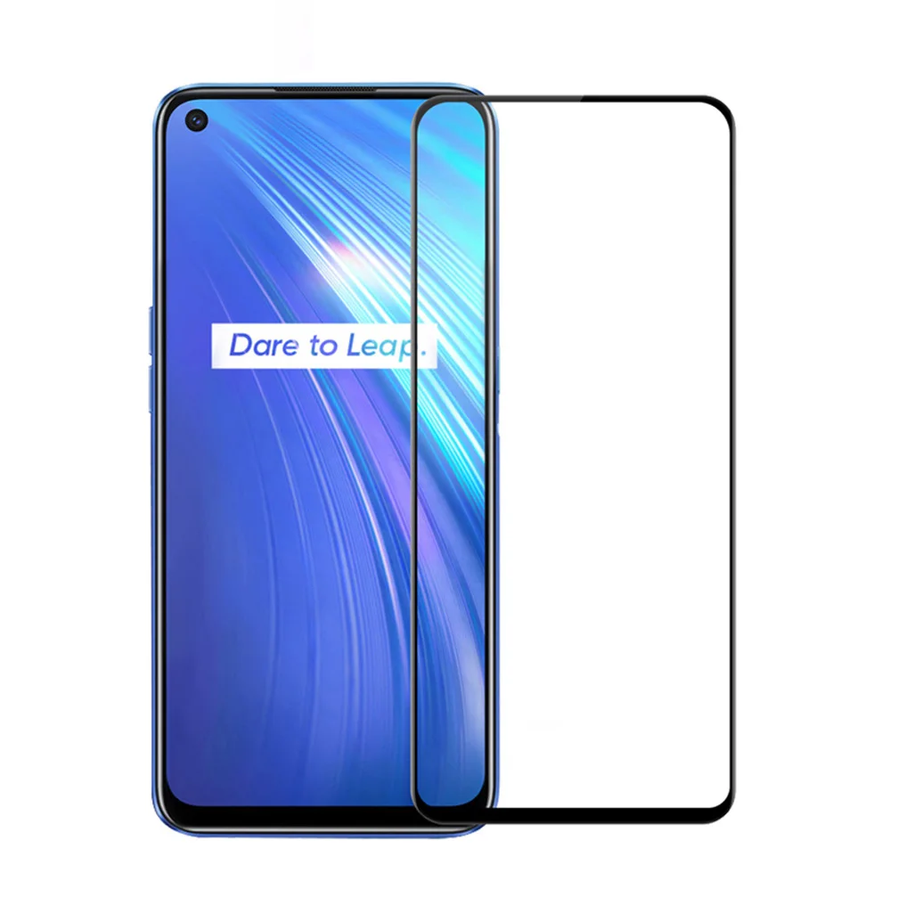 

2020 Hot Sell 9H 2.5D Full Glue Coverage HD Explosion-Proof Tempered Glass Protective Film For Realme 6 6 Pro Screen Protector, Hd clear