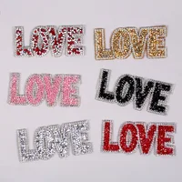 

LOVE Hot fix rhinestone heat transfer Hotfix letter Applique Rhinestone transfers for clothes