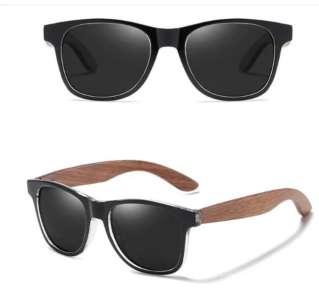 

designer authentic oversized bamboo sunglasses PC frames walnut wood temples polarized lens sun shades sunglasses