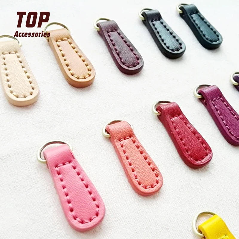 

Colorful Genuine Leather Key Locking Zipper Sliders for Bracelets