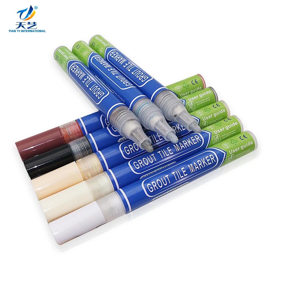 Factory Colors Tile Repair Paint Marker Set For Grout Pen Dark Grey