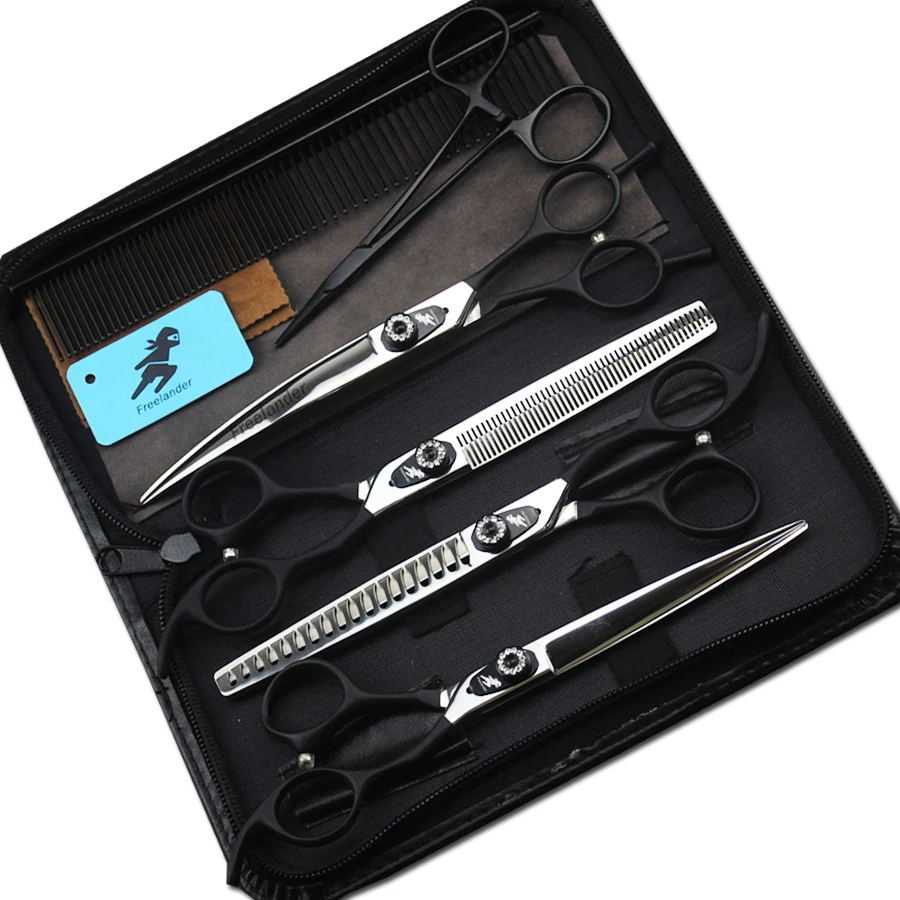 

7.0 Inch Wholesale 4 Pieces Professional Stainless Steel Pet Grooming Scissors Set