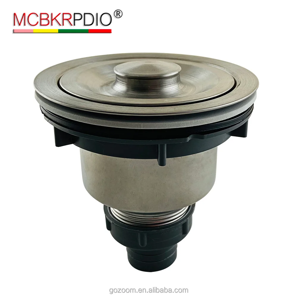 

MCBKRPDIO Kitchen Sink Basket Waste Strainer 4.4 Inch Stainless Steel Modern Polished Water Pipe for Kitchen Basin