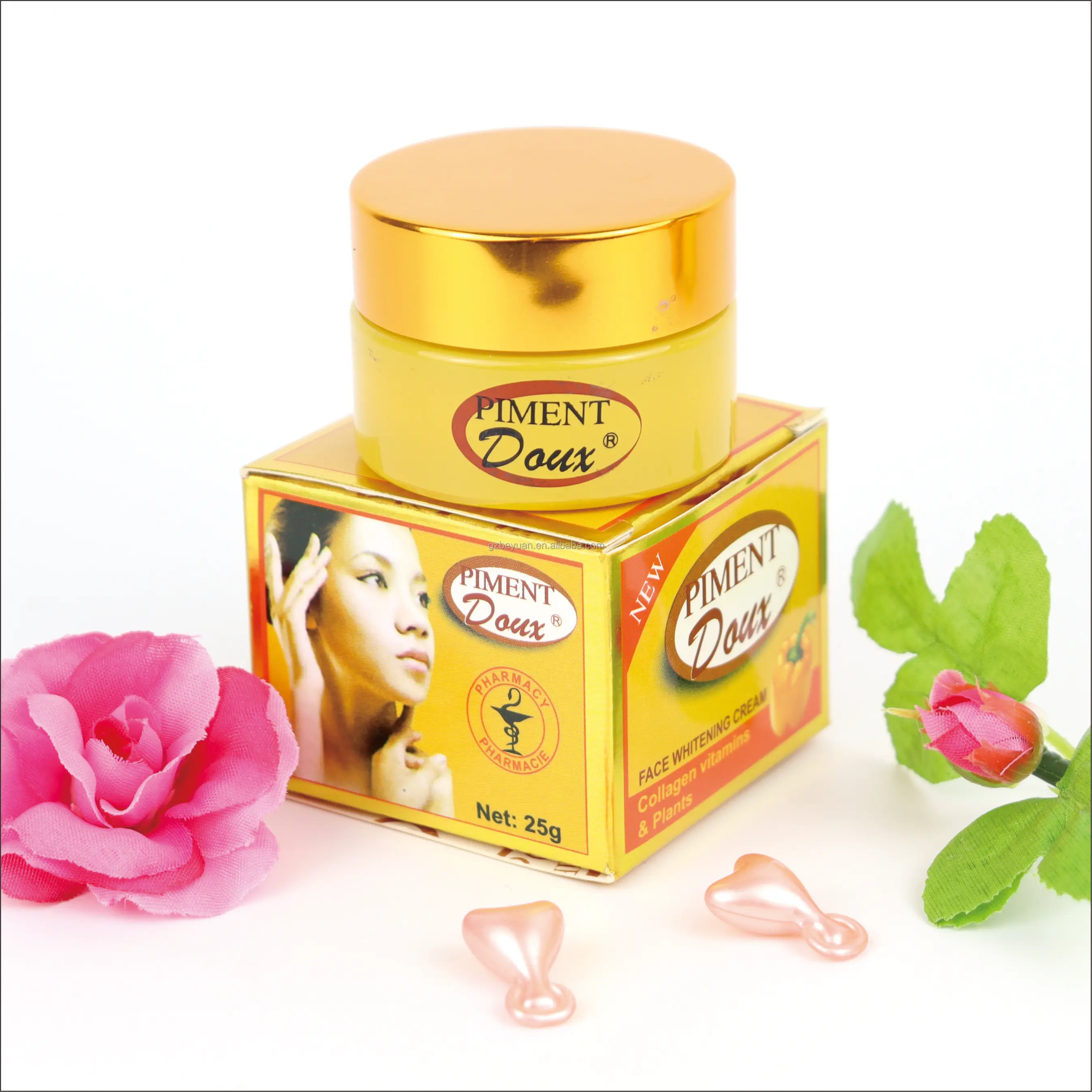 

Piment Doux Hight Quality Brightening Product Contain Collagen Vitamin Plants Creme De Visage Skin Whitening Cream