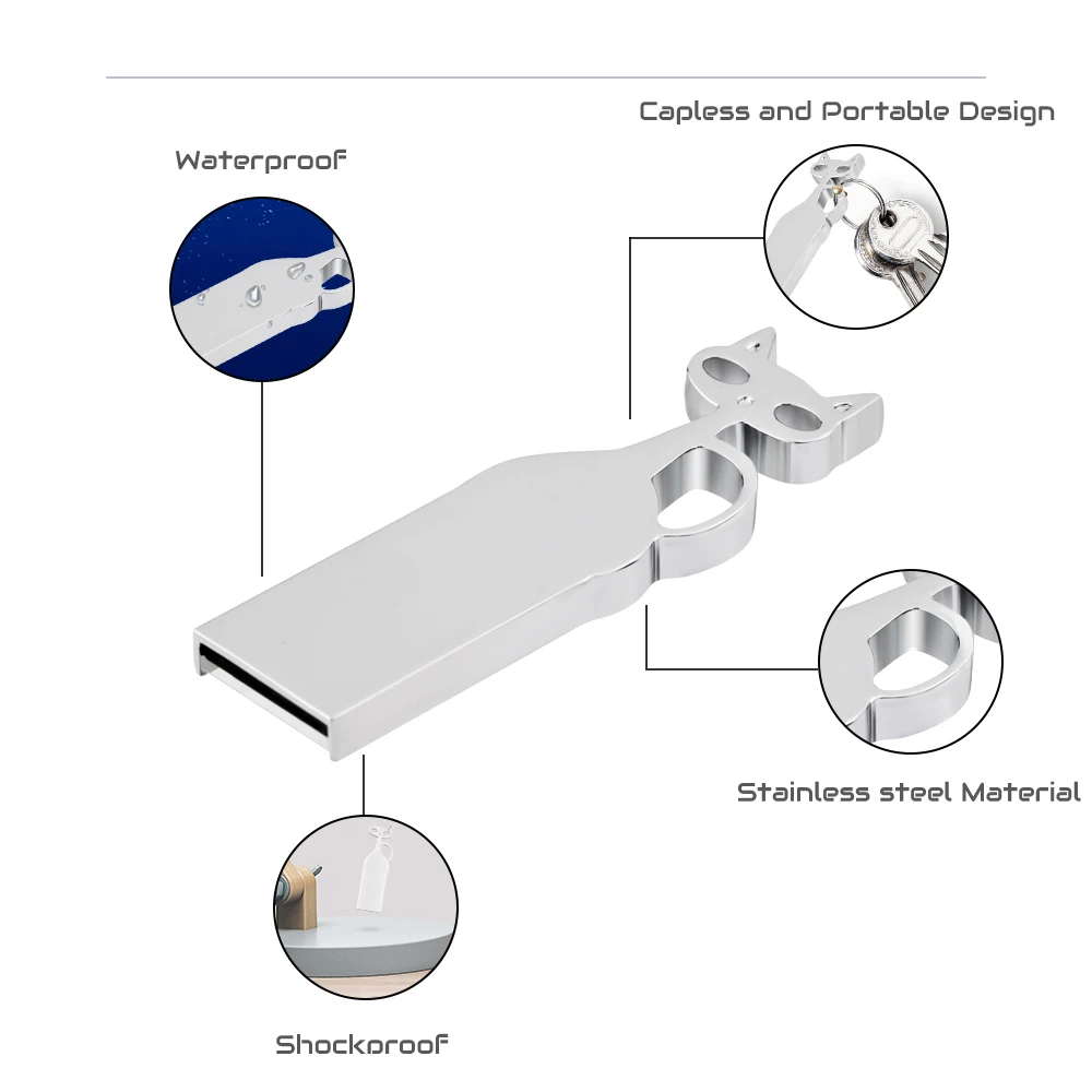 Usb 3.0 Customized Cat Pendrive 8gb 128gb Usb Flash Drive - ANKUX.COM