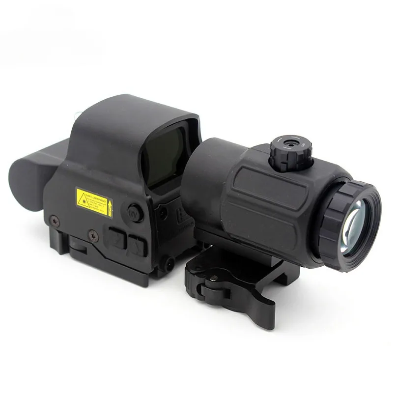

Tactical HD 558 Holographic Red Green Dot Sight With G43 3X Magnifier Scope Combo Hunting Rifle gun Scope, Black/red