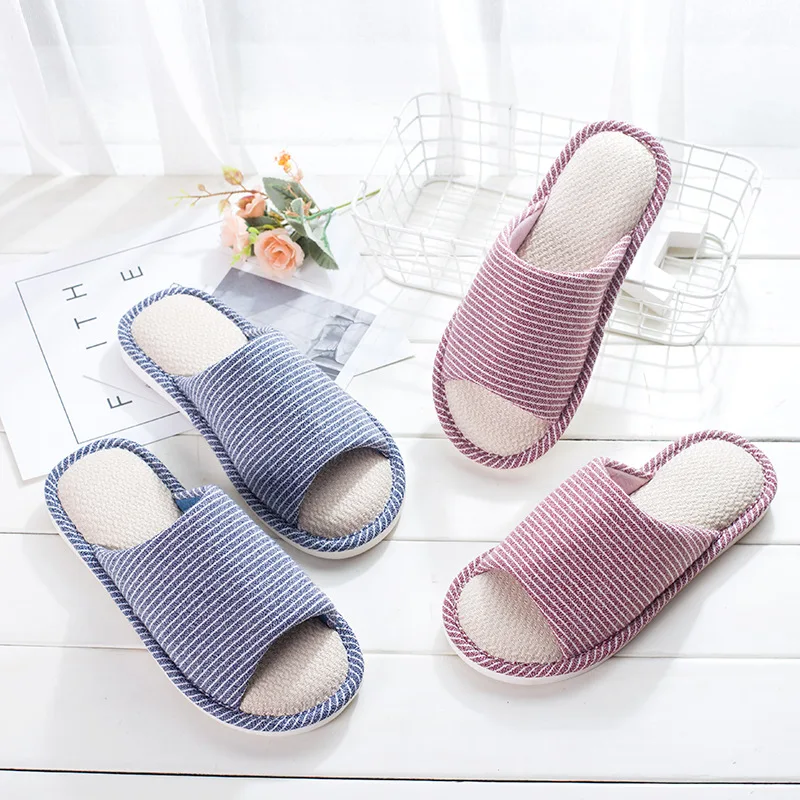 

Hot style, House linen slippers soft slippers thick soles home men's and women's bathroom pattern type The postage subsidies