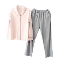 

Autumn long sleeve cotton sleepwear women two piece pajamas