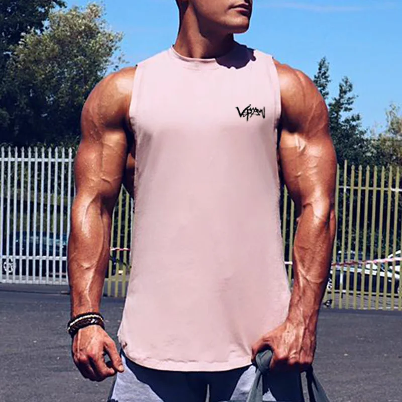 

Bodybuilding muscle men cut off workout tank top for men, Multicolor to choose