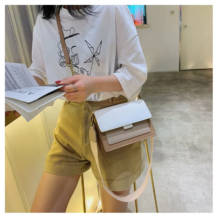 

Women fashion handbag chain leather shoulder bag, White, green, yellow, black