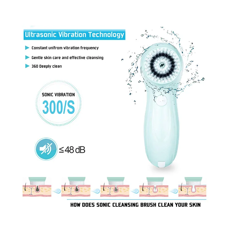 

Electric spa deep sonic usb spinning set exfoliator cleansing brushes for the face spin brush facial, Pink/blue