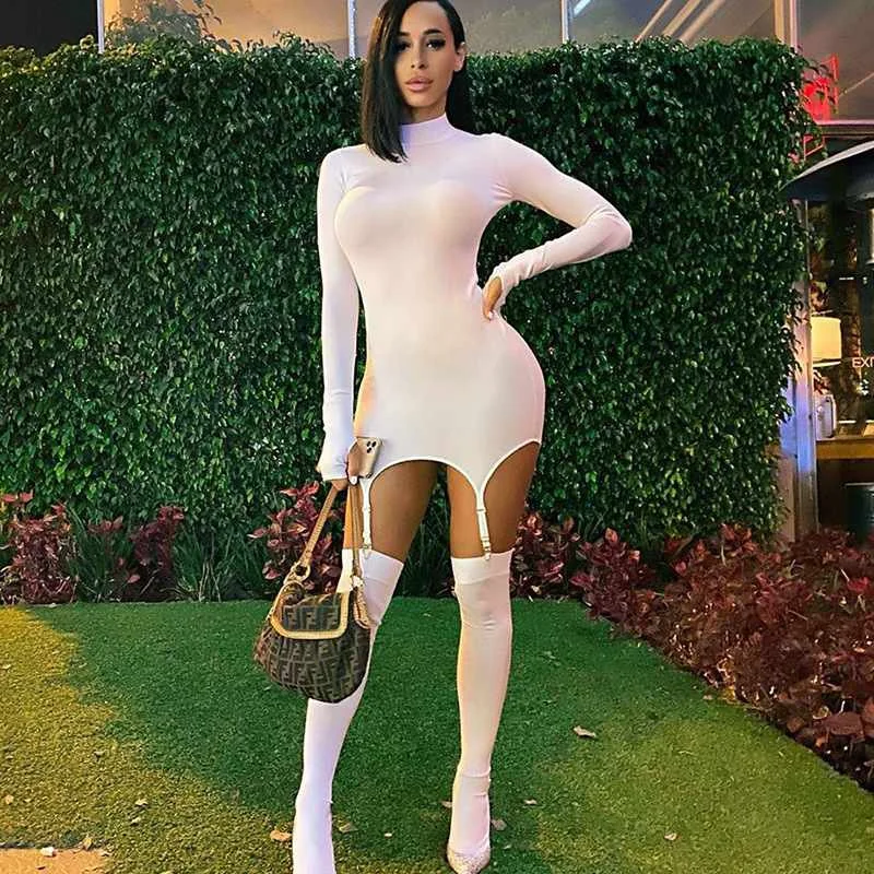 

Women Fashion Dress Autumn And Winter Hot Products Finger Jumpsuit Short Skirt Zippered Tights Set, Picture color