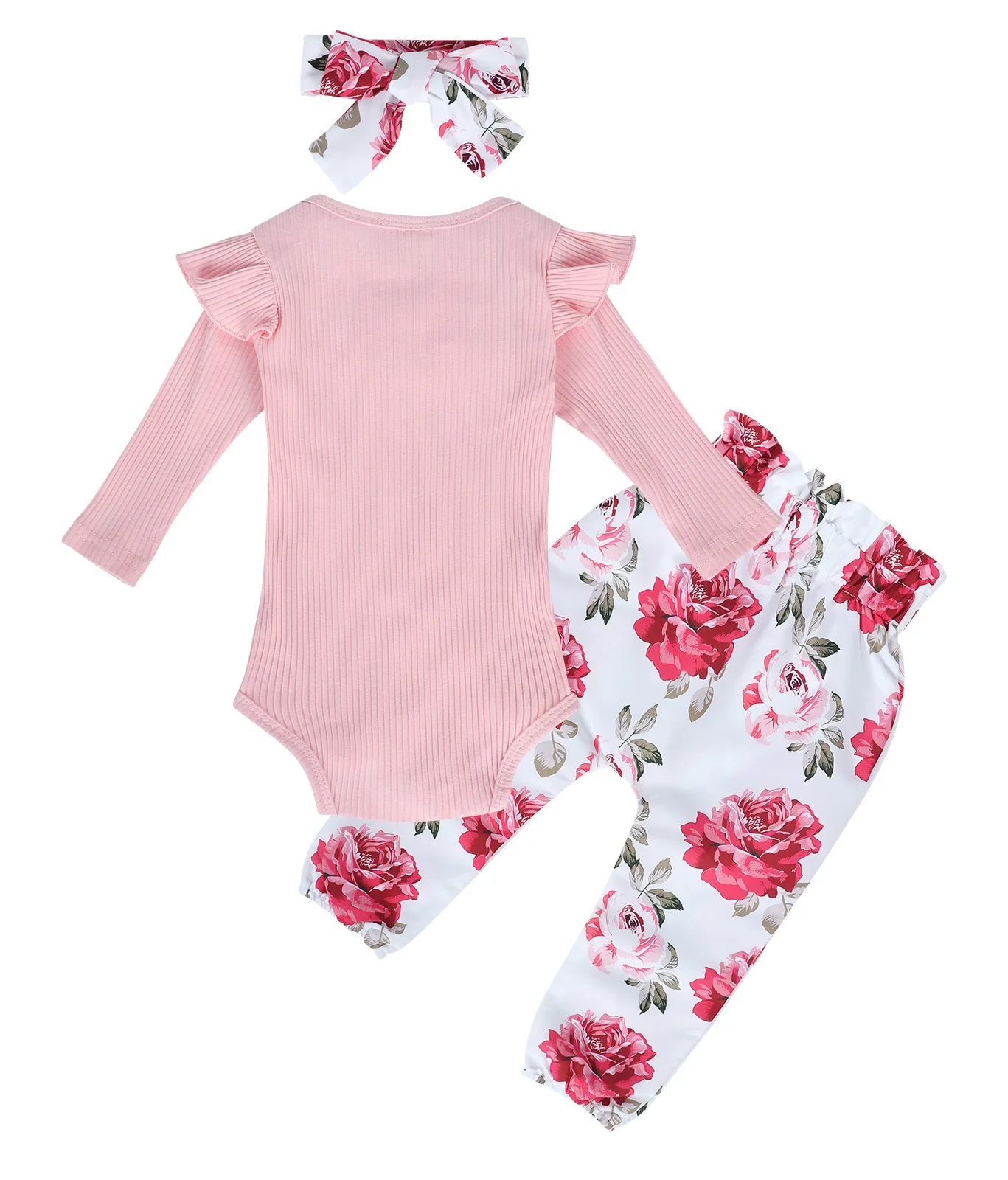 

Pit Strip Multi color Long Sleeved Flying-sleeved Romper Chest Row Printed Belt Trousers, Customized color