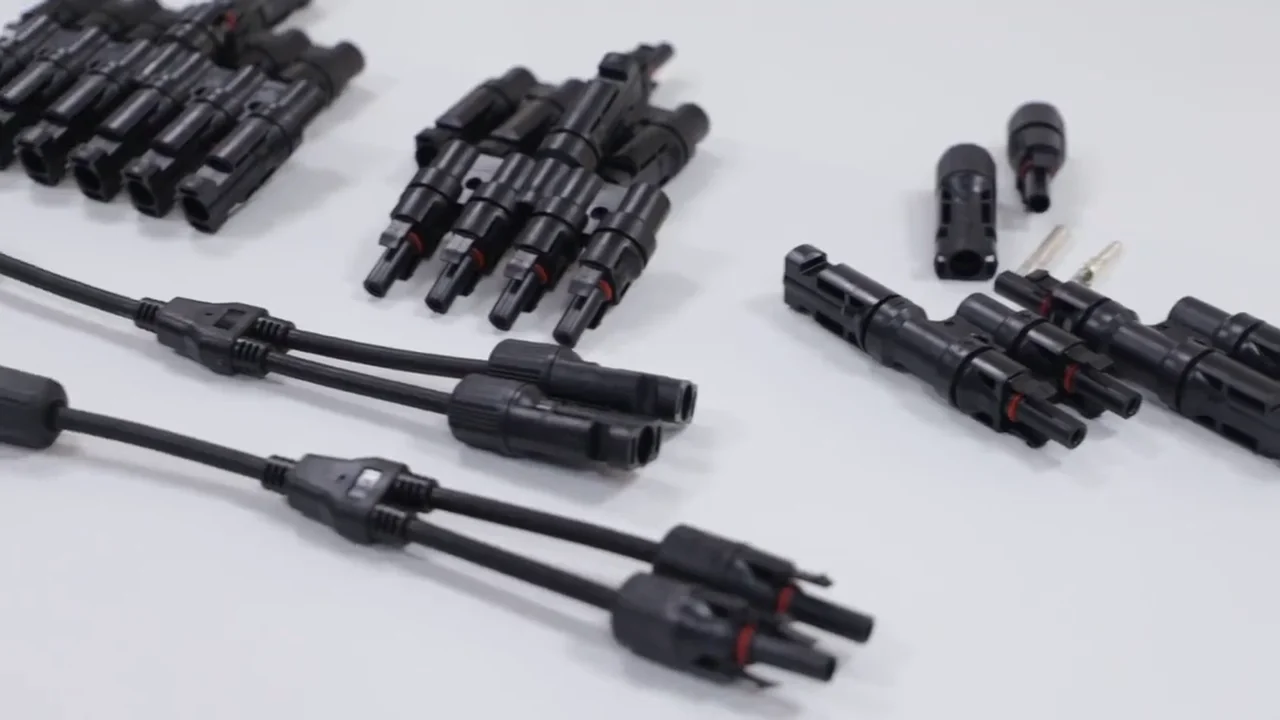 1 Pair MC4 Y Branch Connectors For Solar Panels - T-Splitter To Combine Or Split PV Cables