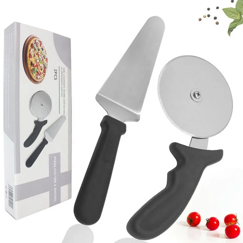 

Hot Selling Multifunctional Stainless Steel Cake Knife and Cake Spatula Factory Direct Sale Plastic Handle Pizza Knife Tool Set