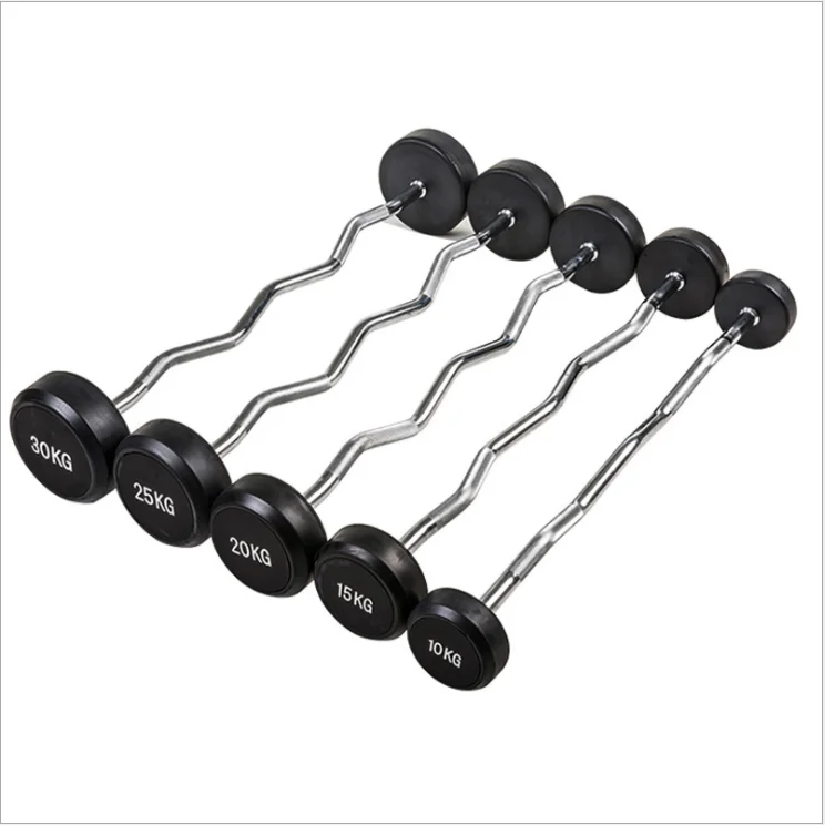 

hot Squat Counterweight One-piece fixed barbell round head barbell dumbbell rubber small barbell Olympic bar strength training, Black