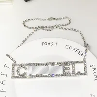 

Korean New Fashion Letter Necklace Temperament Wild Personality Simple Rhinestone Necklace