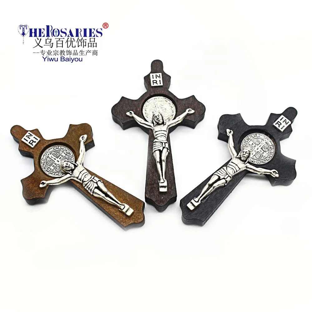 

Wooden Crucifix Cross Charm Pendant Ornaments Religious 10pcs A LOT