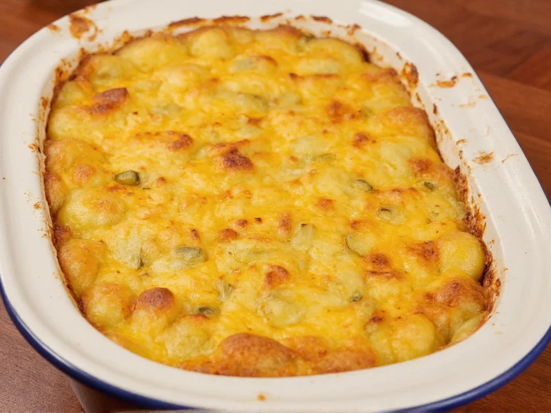 Golden baked au gratin potatoes in ceramic dish