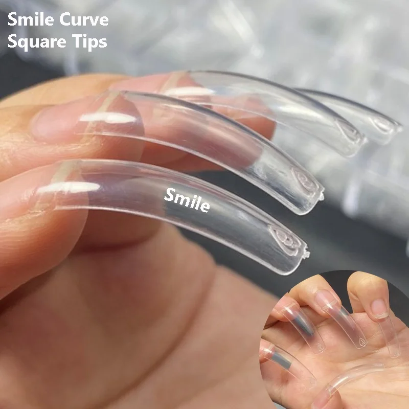 

550pcs/Bag Different Types Extra Long Coffin Tips Abs False Display Artificial Clear Tapered Square Nail Tips, Picture