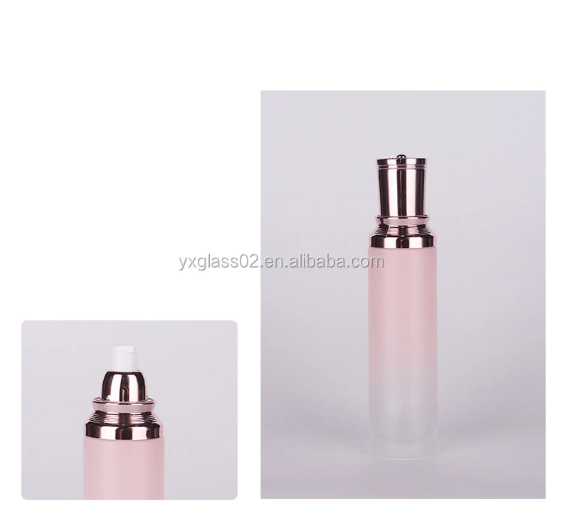 Luxury Cosmetic glass bottle set -- skincare container manufacturer-- new style design with pump&spray&gold cap-customization factory