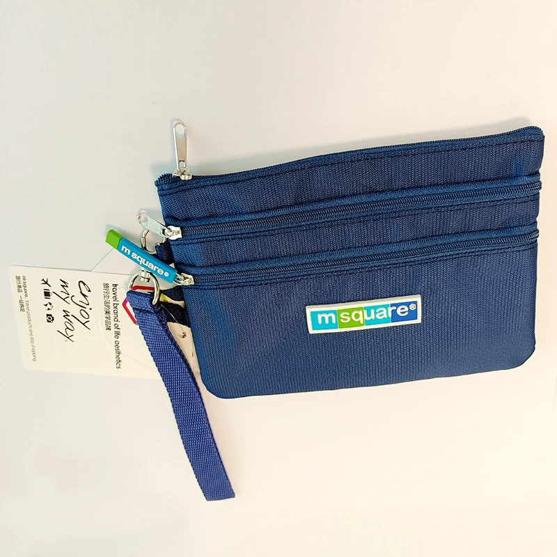 

three-layer zipper oxford pouch clutch bag custom logo