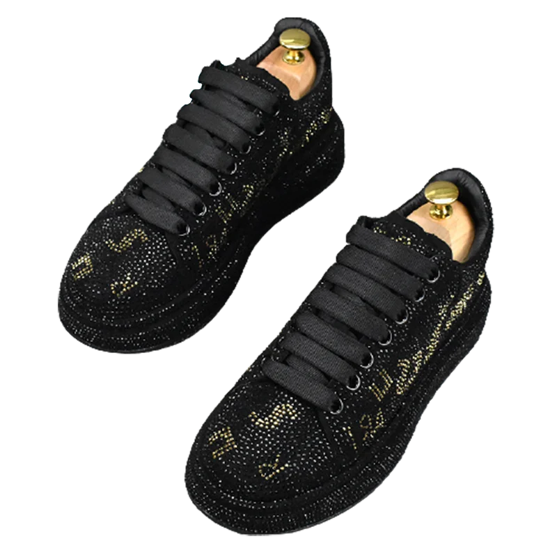 

New fashion men brand walking style sports shoes 2021 trend rhinestone decoration casual board shoes