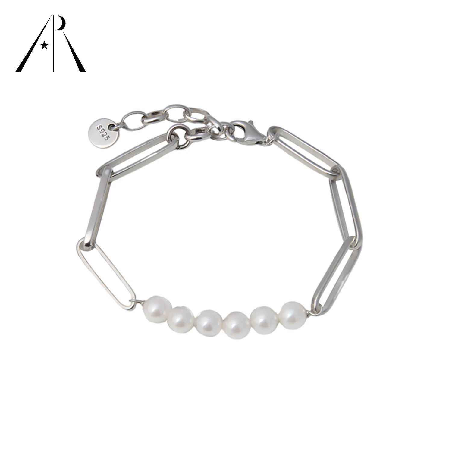 

In stock friendship jewelry sterling silver charm pearl bracelet for women