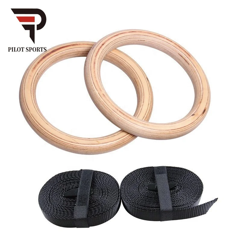 

Pilot Sports Adjustable Strength Exercise Gymnastic Nylon Fitness Gym Ring Wooden Gym Ring Wooden Gymnastic Ring, Customized color