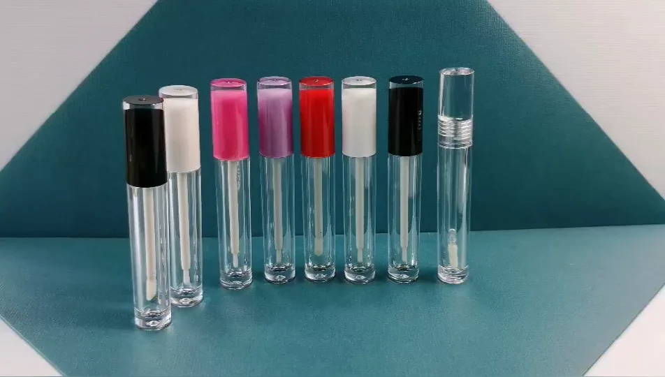 Petg Clear Lip Glaze Packaging Empty Bottle Container Round Full ...