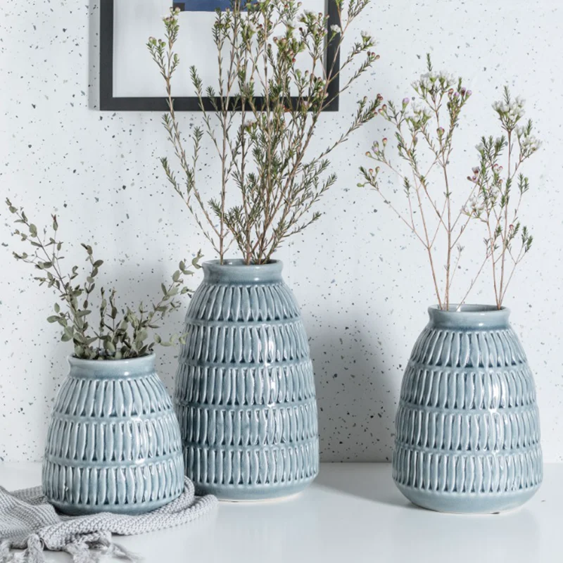

Home Decor European Tabletop Plants Wedding Living Room Decoration Cracked Glaze Ceramic Vase