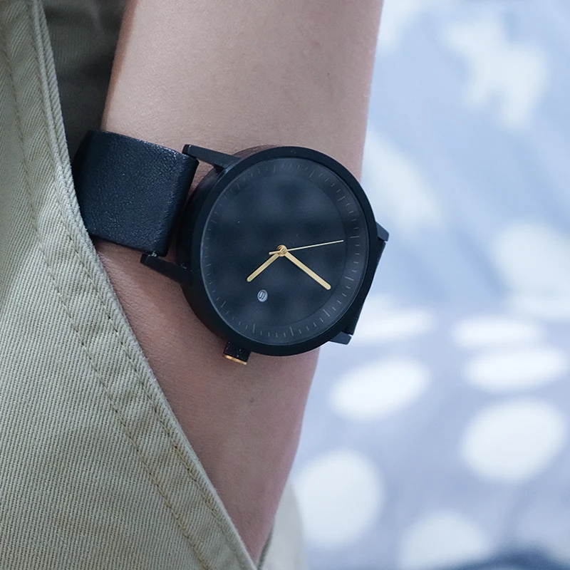 
New ready to ship men watches date China factory water resistant black retail 