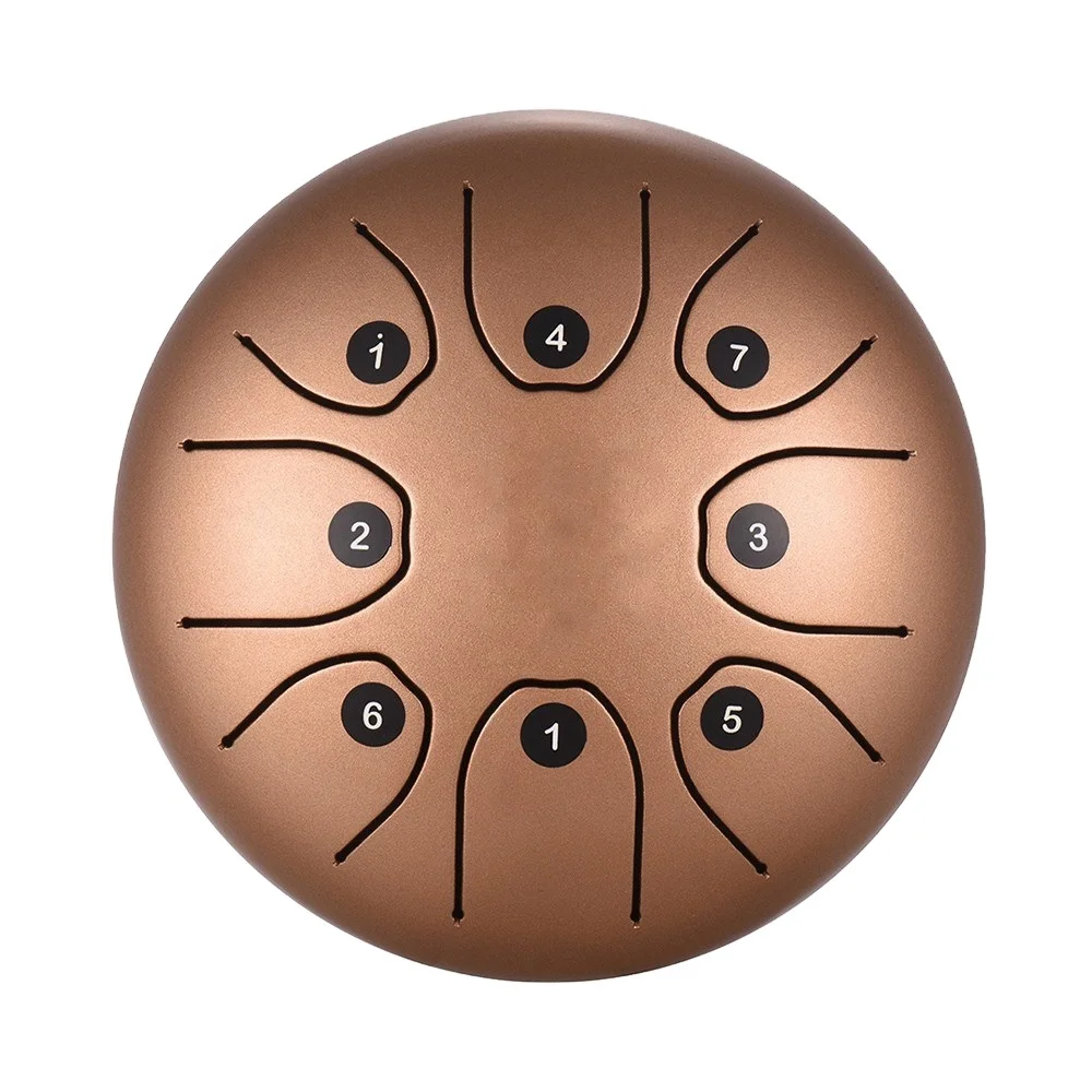 

Steel Tongue Drum 6 Inches Mini 8-Tone C Key Alloy Steel Tongue Drum Hand Pan with Drum Mallets Carry Bag, Optional