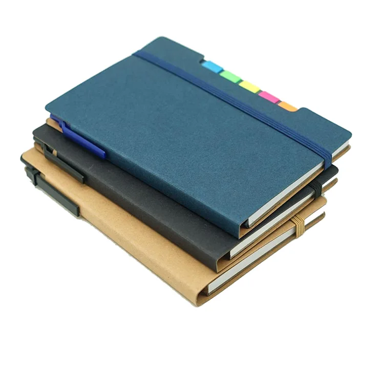 
Customized logo printed kraft paper sticky notes notebooks with pen 