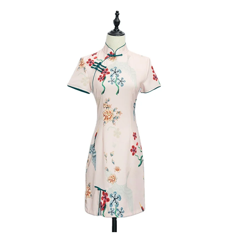 

Top Sale Guaranteed Quality Tailor Made Modern Chinese Sexy Cheongsam, Pink