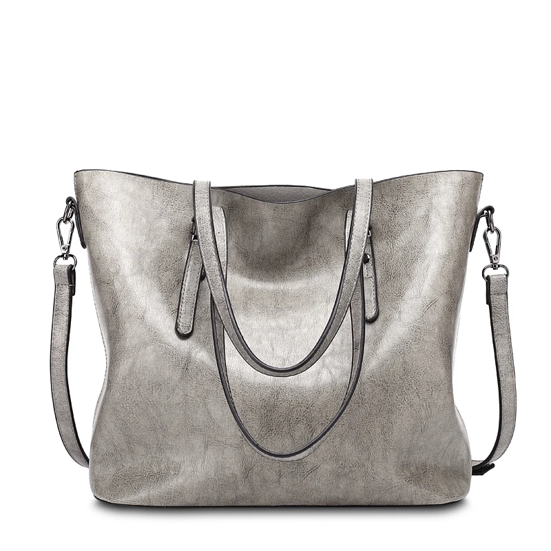 

Large Capacity Designer Luxury Genuine Handbags Leisure Shoulder Strap Removable soft Bag Waxy Leather Tote bag