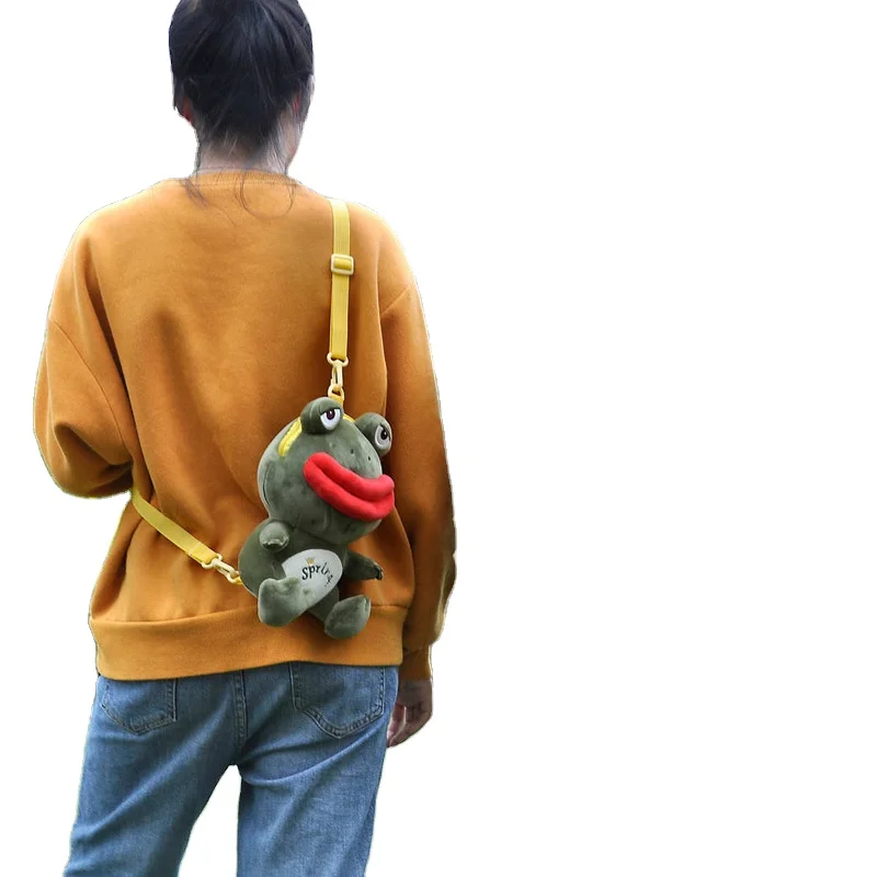 

big mouth frog plush bag ladies and children one-shoulder messenger backpack mobile phone coin purse