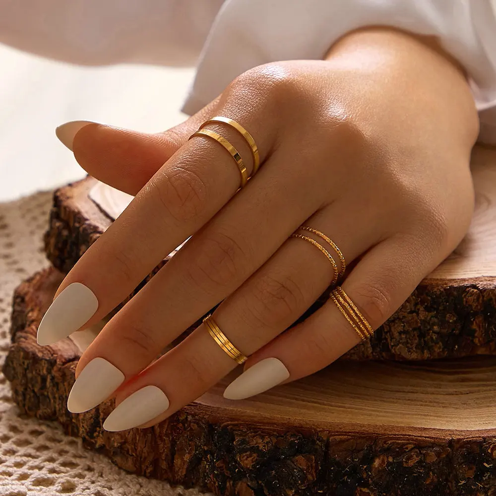 

51439 Hand Rings Set Fashion Accessories Hot sale Korean Style Couple Spring Spiral Cross Finger Ring Set for Women