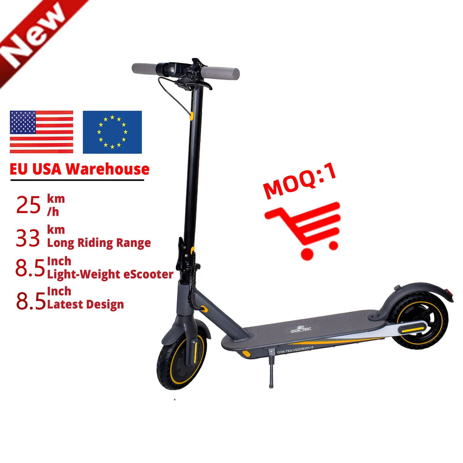 

Europe Germany 8.5 Inch Tire Motor 350w 2 wheel Kick Folding Foldable Adults Electric E Scooter 35kmh Long range