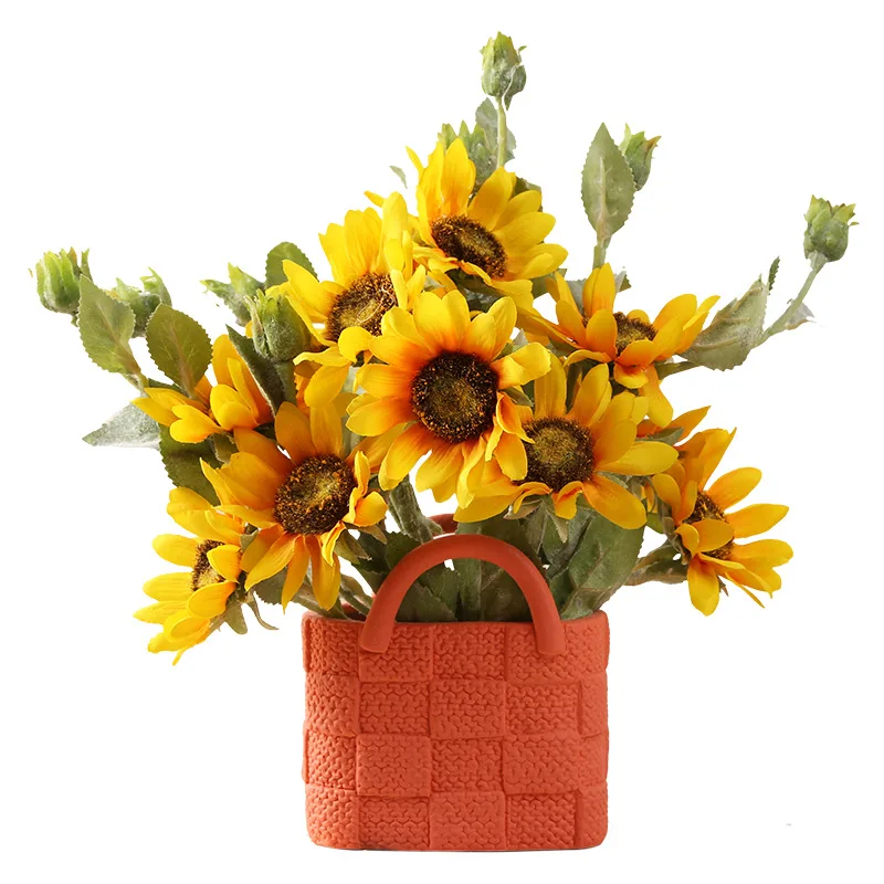 

New product wholesale custom original bag shape ceramic pot planter for home decoration, As picture