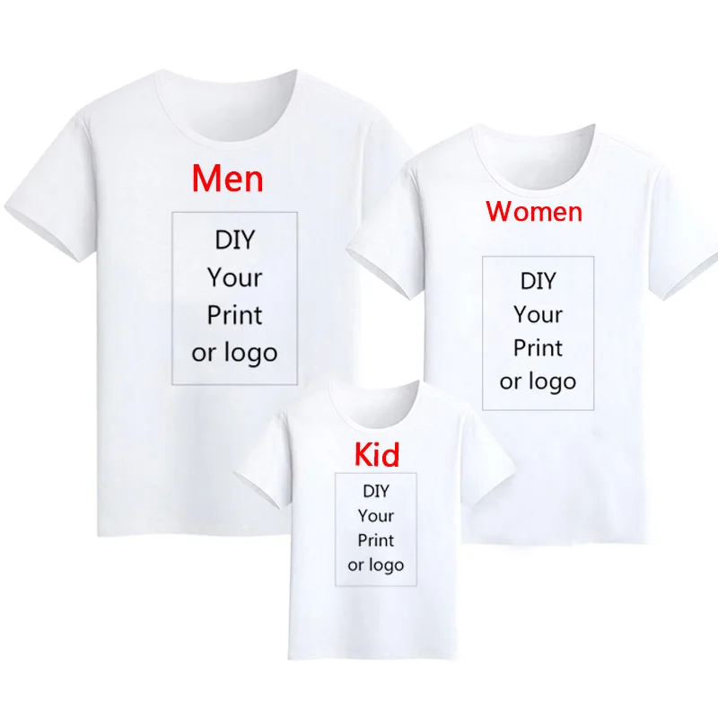 

Customized Print Shirt Men's DIY Your Like Photo or Logo White Top Tees Women's and Kid's Clothes Modal T shirt Size S-3XL