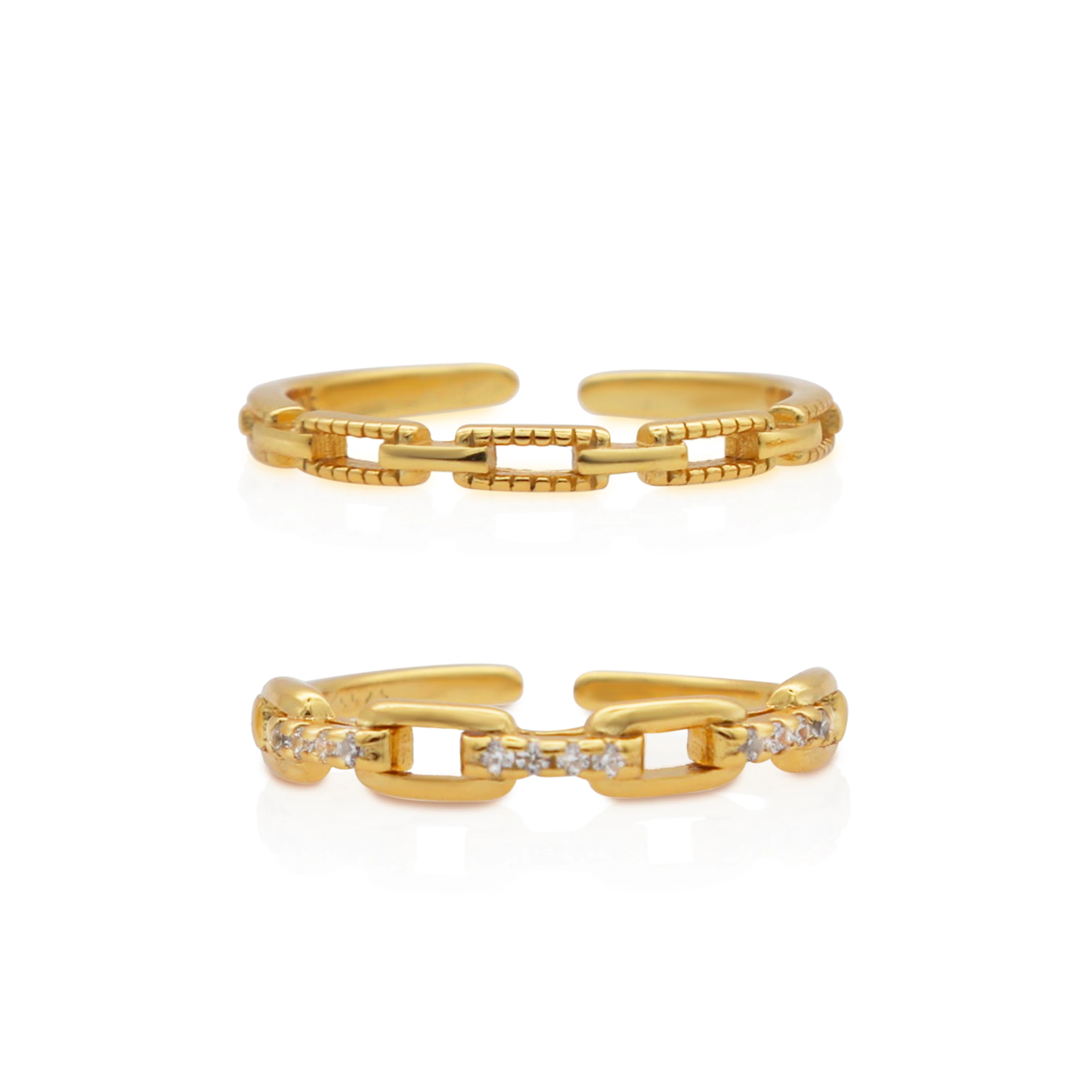 

Chris April fashion 925 sterling silver korean style gold plated adjustable simple finger rings