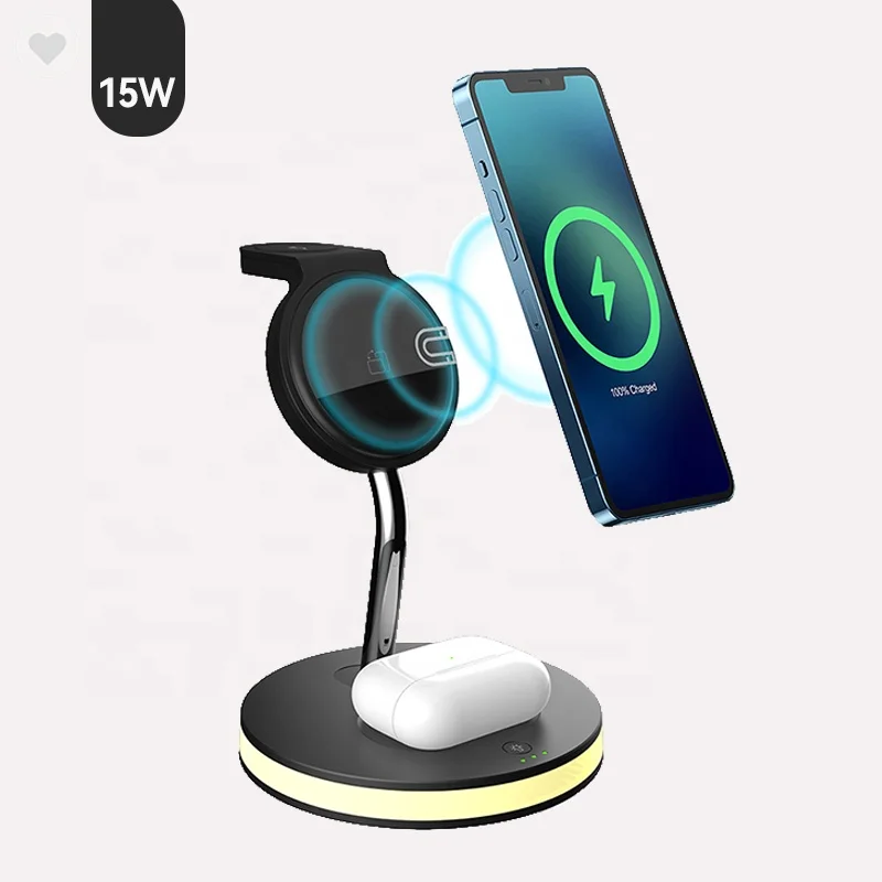 

Best Seller Amazon Hot Sale 3 in 1 Wireless Charger Mobile Phone Qi Wireless Type C Roboqi Car Home Phone Wireless Charger Newqi