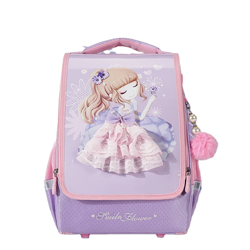 

2021 New Trendy EVA Polyester Kids Lace Trim Infantil Mochila Packable Folding School Bag Backpack, Customized color