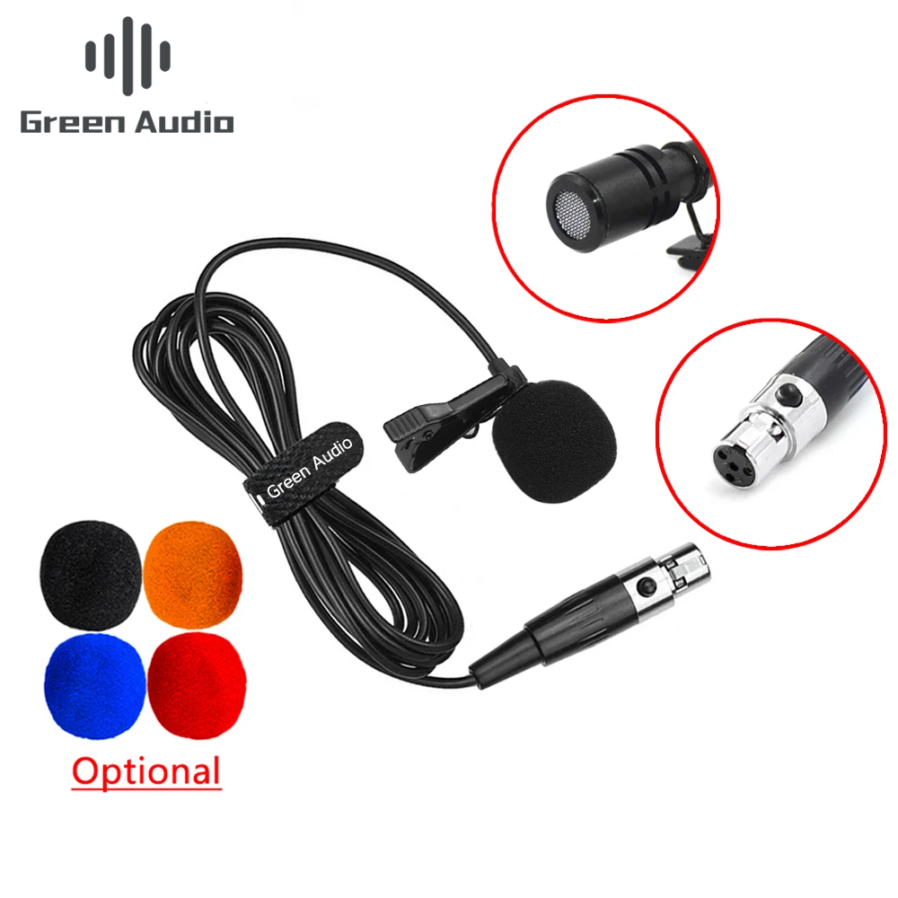 

GAM-160 Professional Lavalier Lapel Tie Clip Cardioid Condenser Microphone Can Choose Different Plugs 3PIN and 4PIN, Black