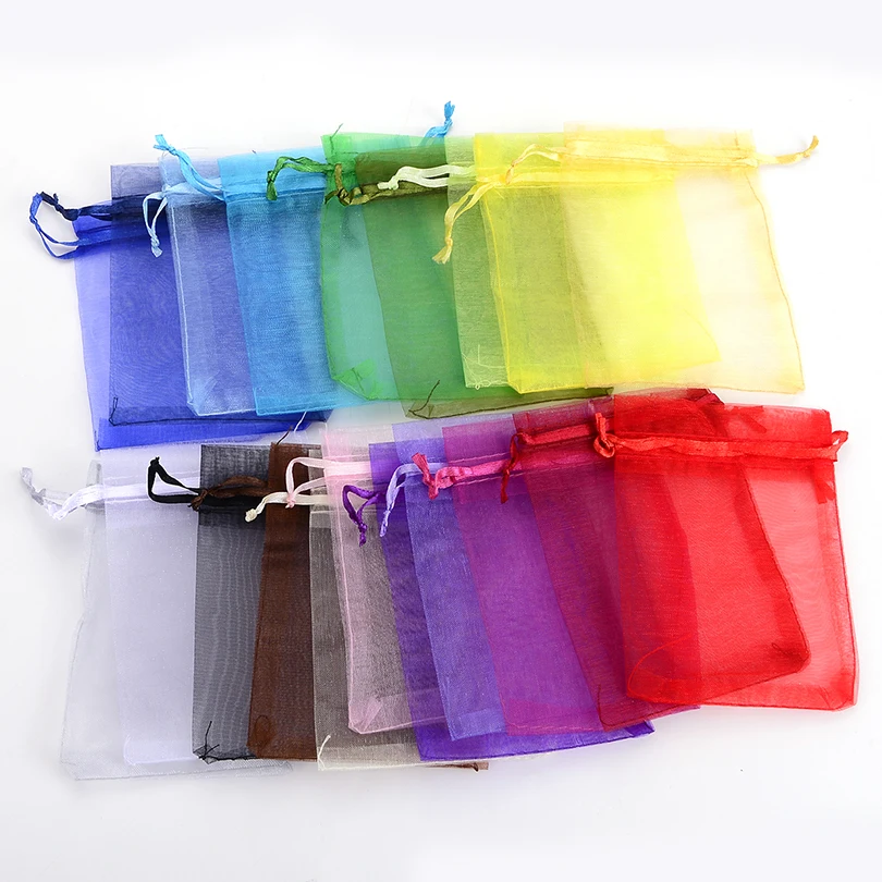 

mini Jewelry Packaging Bags 23 Colors Organza Bags Drawable Wedding Party Decoration Gift Bags Pouches
