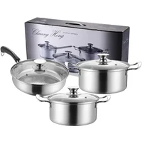 

2020 Cheap Wholesale Royal Prestige Stainless Steel 6pcs Cookware Hot Pot Set Soup cookware set Induction